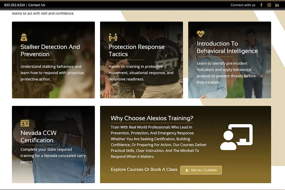 Alexios Home Page Training Section